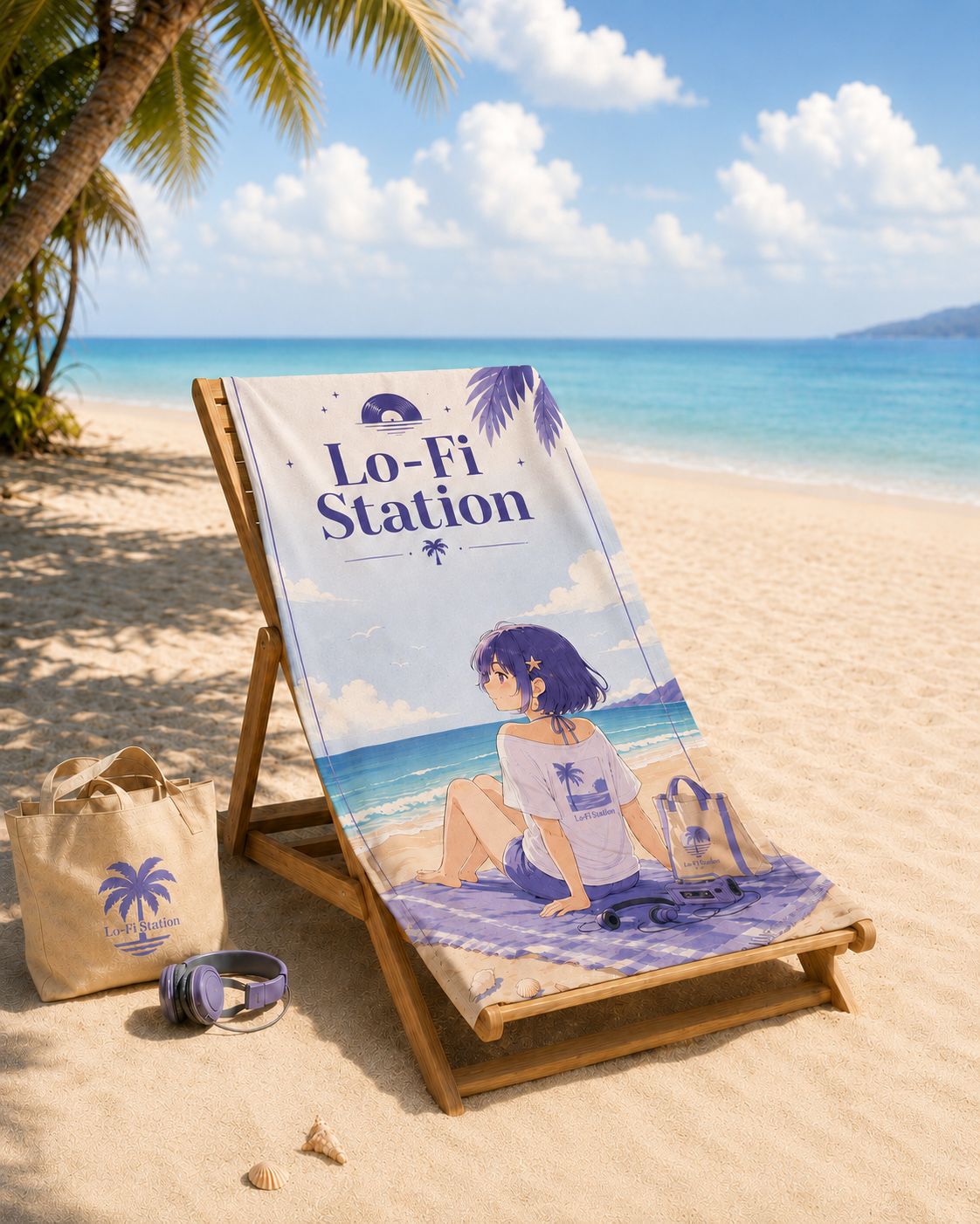 Miyu Seaside Anime Beach Towel